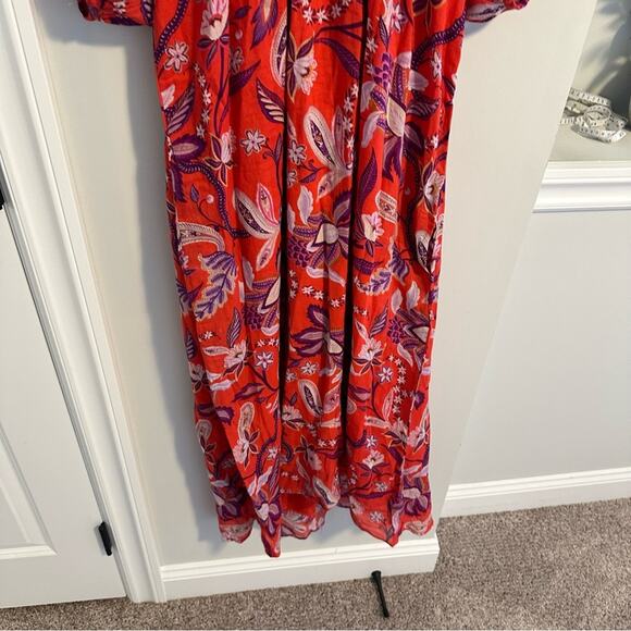NWT Tuckernuck Sundry Red Cotton Floral Maxi Dress M/L - Picture 8 of 15